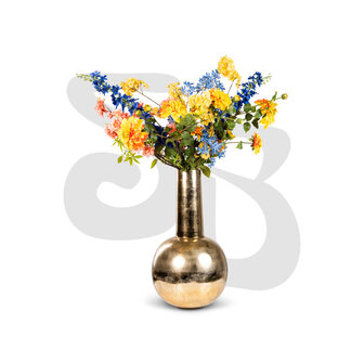 Vaas goud incl. zijde bloemen GROOT 