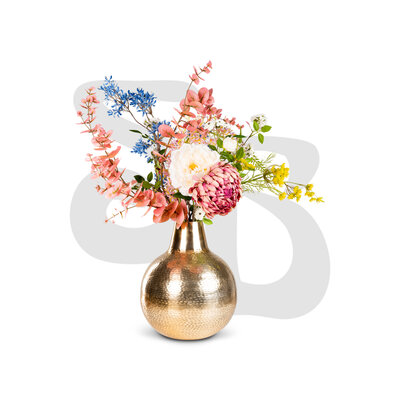 Vaas goud incl. zijde bloemen KLEIN